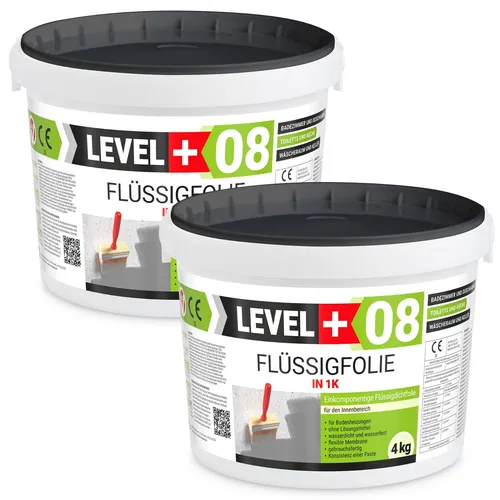 Flüssigfolie 8kg Duschabdichtung - Dichtmaterialien für Innenräume, wasserabweichend und schimmelresistent – ideal für Badezimmer und Küchen.