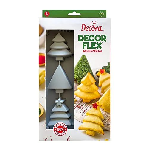 DECORA 9260402 Weihnachtsbaumform aus Silikon, 6 Mulden
