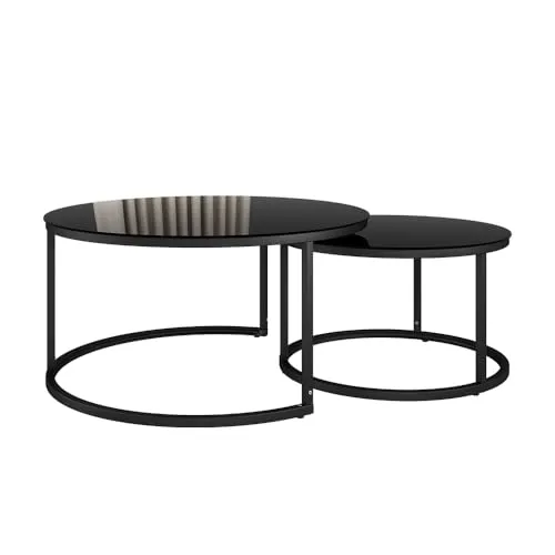 Vicco Couchtisch Montreal, Schwarz, 77 x 77 cm