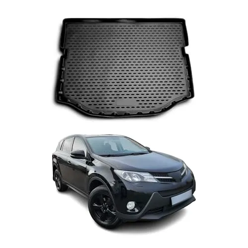OMAC Kofferraummatte für Toyota RAV4 2013-2018 - Fahrzeugspezifische Kofferraummatte aus Gummi TPE, wasserdicht und rutschfest für optimalen Schutz und einfache Reinigung.