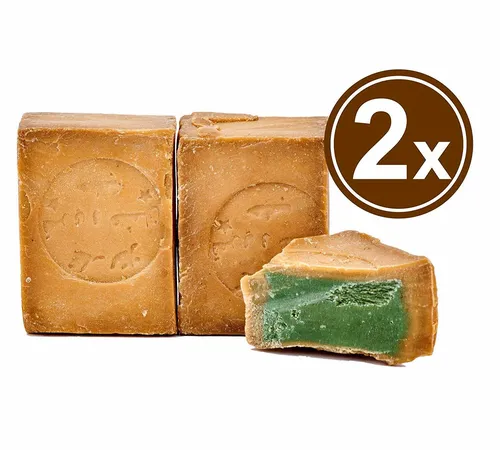 Aleppo-Seife 5% Lorbeeröl 95% Olivenöl vegan natürlich #Alepposeife 400 g. 2 x