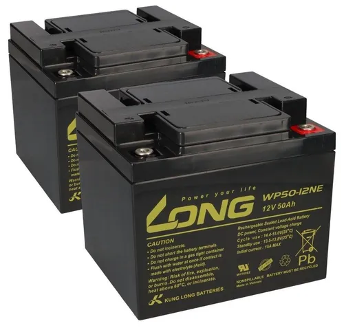 Akku-Satz Batterie für Scooter Elektromobil Dietz Agin - Ersatzakku-Satz für Elektromobile, bestehend aus 2 Blei AGM Akkus mit 50 Ah, ideal für hohe Zyklusanwendungen und maximale Mobilität.