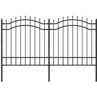 vidaXL Gartenzaun mit Speerspitzen Schwarz 165 cm Stahl - Metallzaun aus pulverbeschichtetem Stahl, bietet hohe Sicherheit und ein elegantes Design, ideal für die Einzäunung von Gärten oder Grundstücken.