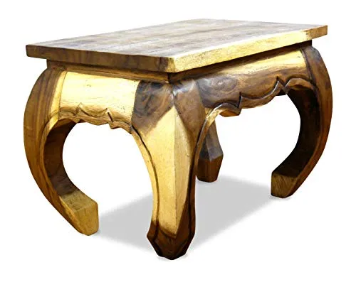 livasia Opiumtisch aus Massivholz – Handgeschnitzter Beistelltisch aus Thailand, 60x40x40cm - Einzigartiger Opiumtisch aus Suar Holz, ideal für Wohnzimmer und Leseecken. Handgefertigte Qualität, die jedem Raum einen asiatischen Akzent verleiht und für eine warme Atmosphäre sorgt.