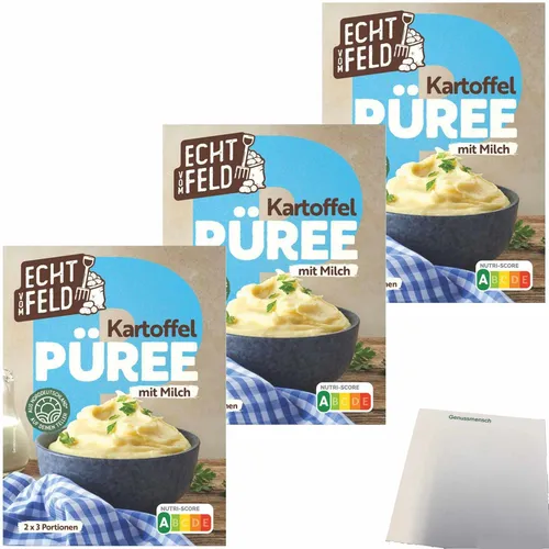 Echt vom Feld Kartoffelpüree mit Milch 3er Pack 3x200g Packung usy Block
