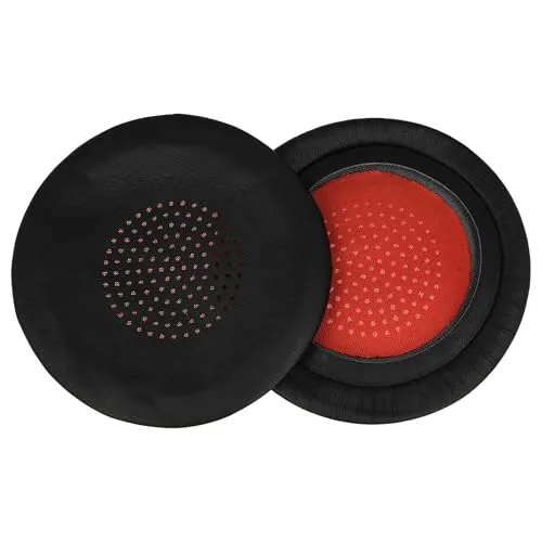 vhbw Ohrpolster kompatibel mit Poly Voyager 4210, Focus 2 UC USB-A, 4220 Kopfhörer Headset, Kunstfaser Rot Schwarz