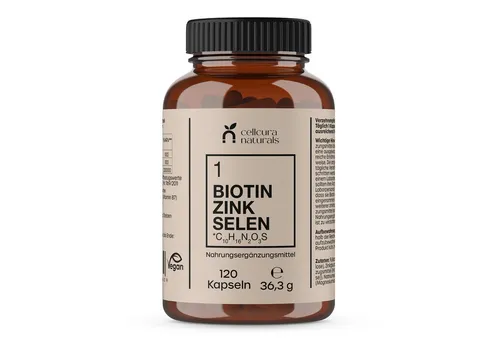 cellcura naturals Biotin Selen Zink Kapseln, 120 St., 36.3 g, zur Erhaltung von Haut, Haare und Nägel