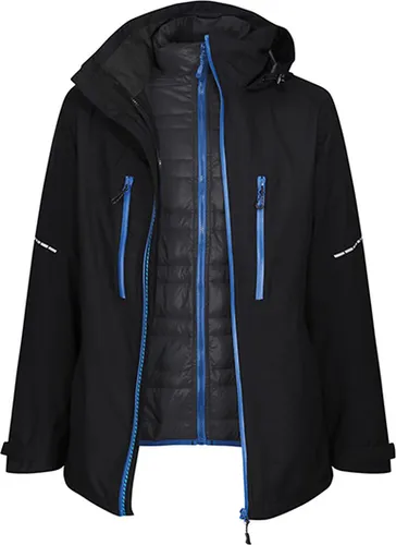 Regatta Professional TRA156 Herren Jacke - X-Pro Evader III 3in1, wasserdicht, Schwarz/Oxford Blau, Größe M - Hochwertige 3in1 Jacke mit wasserdichtem Isotex-10 Material, ausgestattet mit RFID-Schutztaschen zum Schutz Ihrer Daten. Ideal für wechselhaftes Wetter und optimalen Tragekomfort.