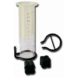 Regenmesser transparent / grün - Praktischer Regenmesser aus Kunststoff und Stahl, mit 18,5 cm Höhe und präziser Messskala – ideal für Gartenliebhaber und Wetterbeobachter.