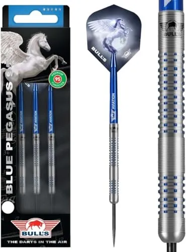 Bull's Blue Pegasus B 95% Tungsten Dartpfeile für jeden Spieler - Phantom and Pixel Grip - professionelle Dartpfeilen - 23 Gramm