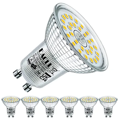 EACLL GU10 LED 4000K 6 Watt Ersetzt 100W Halogen Leuchtmittel, 6er-Pack, 745 Lumen Neutralweiss Birnen, AC 230V Flimmerfrei Strahler, Abstrahlwinkel 120 Grad Spot, Nicht Dimmbar Reflektorlampen