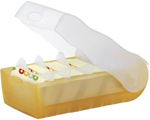 HAN CROCO 998-613 Karteikasten Orange, Transluzent max. Anzahl der Karten: 500 Karten DIN A8 quer inkl. 100 linierten Karten