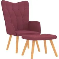 vidaXL Relaxsessel mit Hocker - Weinrot, Elegant und Bequem - Stylischer Relaxsessel mit Hocker in Weinrot, bietet modernen Komfort durch hochwertige Polsterung und stabilen Stahlrahmen. Ideal für dein Zuhause!