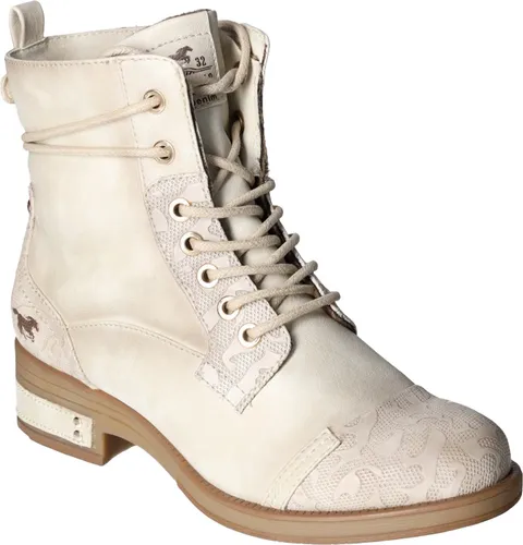 MUSTANG Damen Stiefeletten Beige, Schuhgröße: EUR 40 - Wanderschuhe mit robustem Kunstleder-Obermaterial und bequemem Blockabsatz, ideal für lange Spaziergänge und Outdoor-Aktivitäten.
