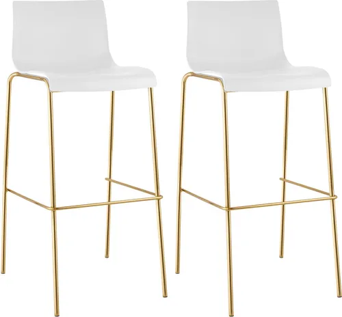 Deluke Barhocker Set, Weiß, Kunststoff, 43x100x48 cm, Esszimmer