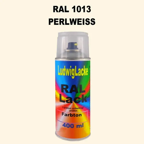 Ral Spraydose Seidenmatt 1013 Perlweiß 400ml für Metall Holz Glas