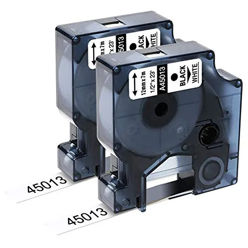 Upwinning Kompatibel mit Dymo D1 45013 Etikettenband 12mm x 7m S0720530