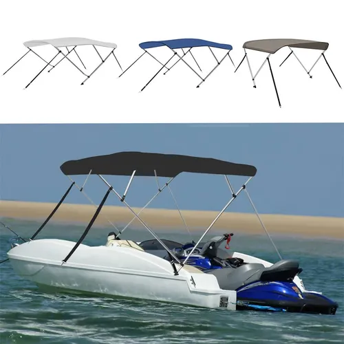 4-Bow-Rahmendesign Bootsverdeck in grau von vidaXL