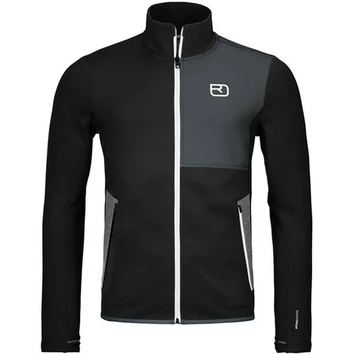 Ortovox Fleece Jacket - Merinojacke in Gr XXL schwarz - Funktionsjacke aus Merino Fleece, leicht und elastisch mit Daumenschlaufen; ideal für Hochtouren, Ski und Wandern; 64% Polyester, 30% Wolle, 6% Elasthan.