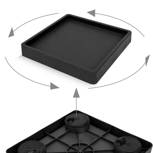 CONCAVE SQUARE Pflanzenroller Blumenroller Rolluntersetzer ANTHRAZIT 30x30 cm