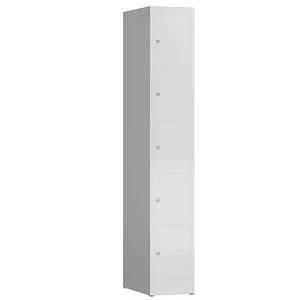 Steelboxx Fächerschrank 5 Fächer - Komplett montiert und verschweißt - Robuster Schließfachschrank mit 5 Fächern, ideal für Umkleiden und Pausenräume. Langlebige Stahlkonstruktion, sofort einsatzbereit - keine Montage erforderlich!