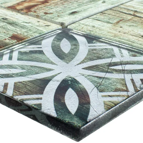 Glasmosaik Fliesen Holzoptik Township Beige Braun Q98 in beige von Mosafil