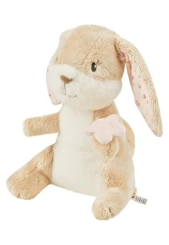 Sterntaler Kuscheltier L Hase Hanni - Plüschtier aus weichem Flauschstoff - Baby Spielzeug ab Geburt - mit Rassel & Kleiner Blume - zum Spielen, Kuscheln & Entdecken, Hellbraun