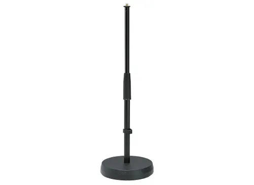 K&M 233 Tischstativ Schwarz – Höhenverstellbar und trittschalldämpfend - Mikrofonständer – Stabil und individuell höhenverstellbar von 35,5 bis 58 cm, ideal für Podcasts und Streaming mit Trittschalldämpfung für optimale Klangqualität.