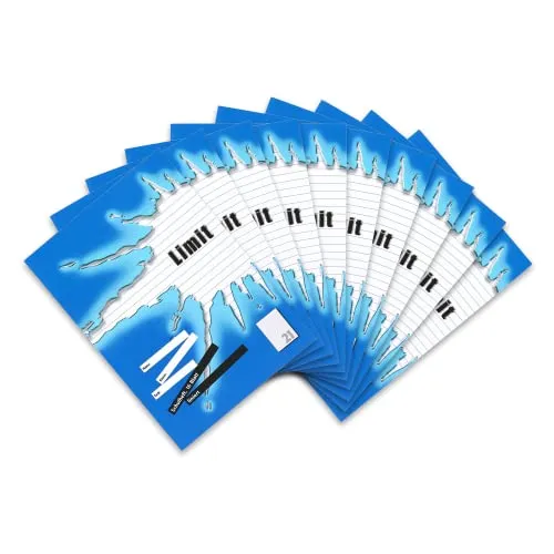 Limit Schulheft A4, 16 Blatt, Lineatur 21, liniert ohne Rand, blau, 10 Stück