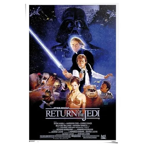REINDERS Poster, Star Wars - Return of the Jedi, Hobbyraum, Poster, Wanddeko, Room Decor, Bilderdruckpapier, Blau, 91,5 x 61