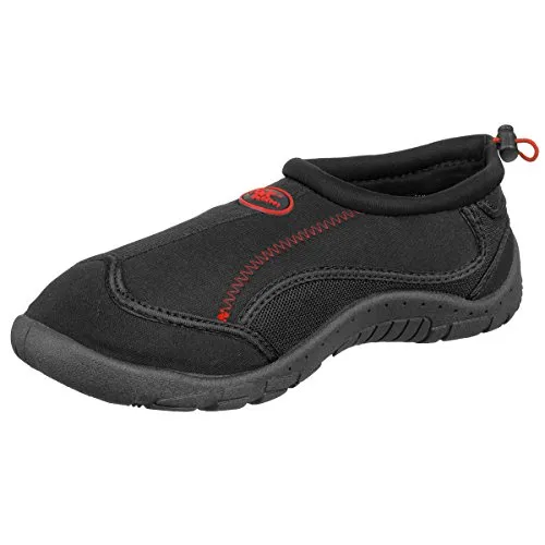 MFH Badeschuhe Neopren mit Kordelzug Strandschuh Badeschuh Schwimmschuh Surfschuhe Schwarz Größe 37-46 (41)