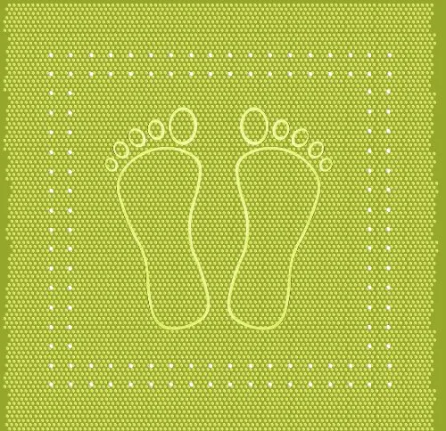 Meusch 4388615002 Duscheinlage Foot, 55 x 55 cm, kiwigrün