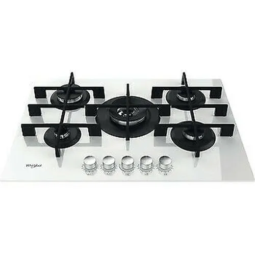 Whirlpool GOWL758/WH Gas-Kochfeld 5 Flammen 73CM 9 Leistungsstufen Weiß Einbau