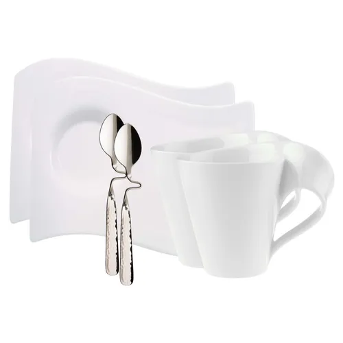 Villeroy & Boch Newwave Caffè Kaffeetassen Set - 6-teiliges Kaffeetassen Set für 2 Personen, spülmaschinenfest und mit elegantem NewWave Design für ein stilvolles Kaffeegenuss-Erlebnis.