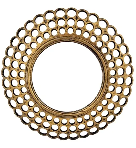 GMMH Spiegel Dekospiegel Hängespiegel Wandspiegel Rund Dekoration 26cm, Rahmen aus Kunststoff (Gold)
