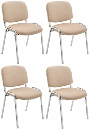 CLP 4er Set Stühle Ken Chrom Stoff in beige von CLP