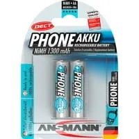 1300mAh DECT, Akku silber, 2x AA (Mignon)