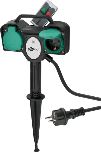 Gartensteckdose 2-fach - 2 m - Steckdosen & Zubehör für den Außenbereich, wetterfest und ideal für Garten und Terrasse, mit 2 m Kabellänge für flexible Nutzung.