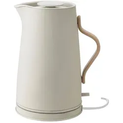 Stelton Emma Wasserkocher - 1,2L elektrischer Kessel im skandinavischen Design mit Buchenholzgriff und Trockenkoch-Sicherheitsschalter