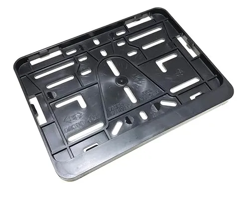 Motorrad Kennzeichenhalter Nummernschild Halterung schwarz passend für 210 x 143 mm – für deutsche Motorradkennzeichen – stabile Kennzeichenplatte aus Kunststoff