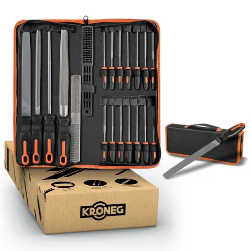 KRONEG Feilenset 21-tlg. Metall & Holz Feilensatz | Schlüsselfeil | 4-in-1 Feile
