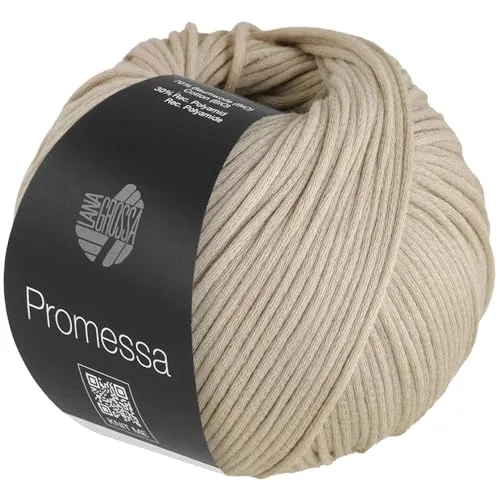 LANA GROSSA Promessa | Weich gefülltes Schlauchgarn aus Bio-Baumwolle und Polyamid | Handstrickgarn aus 70% Bio-Baumwolle & 30% Polyamid | 50g Wolle zum Stricken & Häkeln | 125m Garn FB15