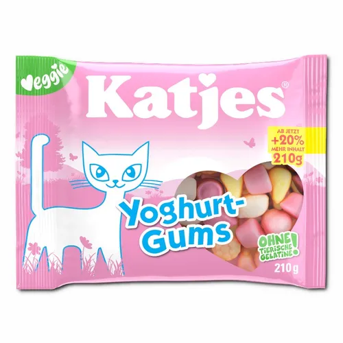 Katjes Yoghurt-Gums, Soft-Fruchtgummi, 210g Beutel 6,05€/1kg
