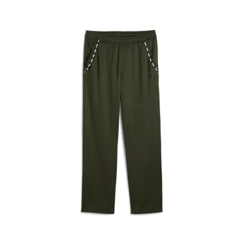 PUMA FIT Taped PWRFleece Lite Jogger Dark Olive L - Kurze Sporthosen mit warmCELL® Technologie, die die Körperwärme speichert. Ideal für intensives Training, bequem durch verstellbaren Bund und praktische Seitentaschen für Essentials.