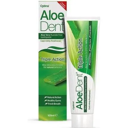 Aloe Dent Triple Action Aloe Vera Toothpaste Fluoride Free with CoQ10 100ml (100 ml) (39078035)