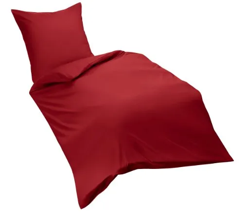 Fleuresse Flanell Bettwäsche, rot, 135 x 200 cm - Bettwäsche-Set aus 100% Baumwolle in feinem Flanell, 60° waschbar und trocknergeeignet. Schadstoffgeprüft nach Öko-Tex Standard 100, ideal für höchsten Schlafkomfort.