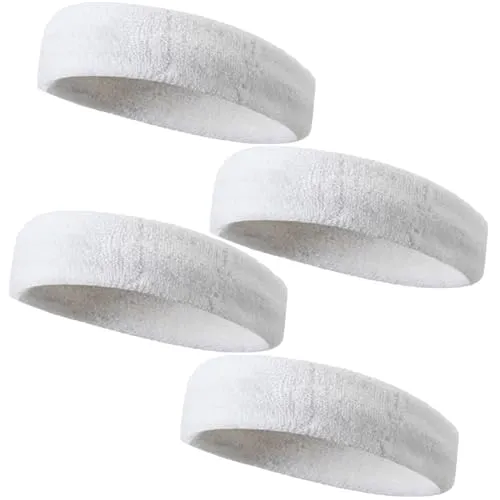 Stück Schweißband Stirn Damen,Stirnband Herren,Stirnband Sport,Headband,Schweißband Kopf,Stirnband Schweißband,Stirnband Herren Sport,Baumwolle Kopfband,Feuchtigkeit Wicking,Non Slip (Weiß) 4