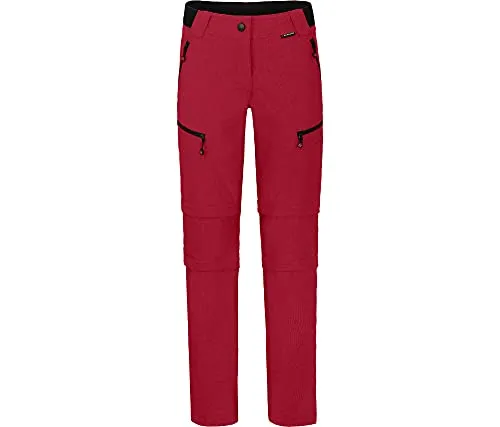Bergson PORI Doppel Zipp-Off mit T-Zipp | Damen Wanderhose, robust elastisch, Chili Pepper [129], 84 - Damen