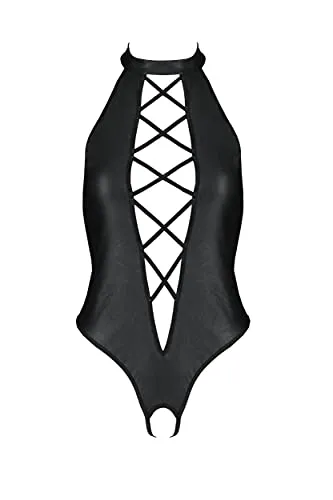 Passion Dessous Kunstleder Body ouvert PA596249 2XL/3XL, Schwarz - Erotische Bodys aus dehnbaren mattem Kunstleder mit Hakenverschluss, ideal für verführerische Momente und stilvoll verpackt in einer Hochglanzbox.
