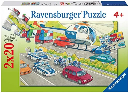 Ravensburger 08916 - Unsere Polizei, 2 x 20 Teile Puzzle